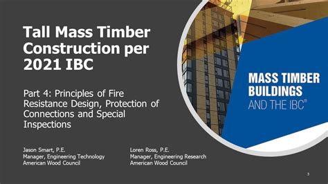 Mass Timber Construction: Fire Resistance Design, Protection of Connections & Spec. Insp. - YouTube