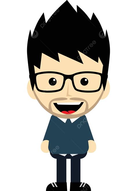 Geek Cartoon Nerd Character Isolated Male Eyes Vector, Isolated, Male, Eyes PNG and Vector with ...