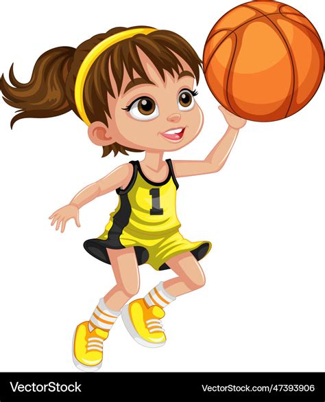 Cute basketball player cartoon character Vector Image