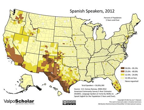 I found a more detailed version of the "Spanish in the USA Map" that ...