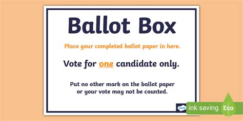 School Council Election Ballot Box Sign (teacher made)