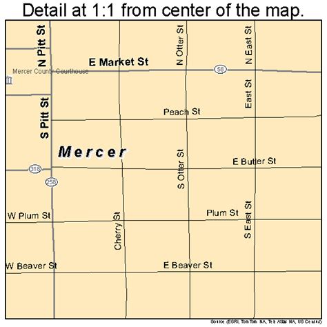 Mercer Pennsylvania Street Map 4248696