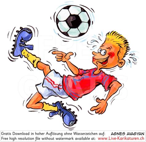 Fussball Sport Kicker Junge - Agnes Live-Karikaturen & Zweihandshow