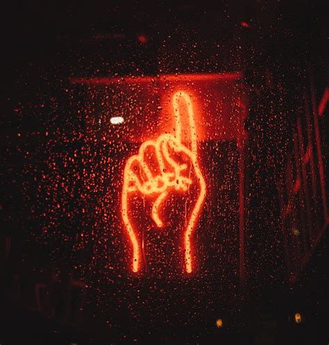 Red Neon Hand Sign · Free Stock Photo