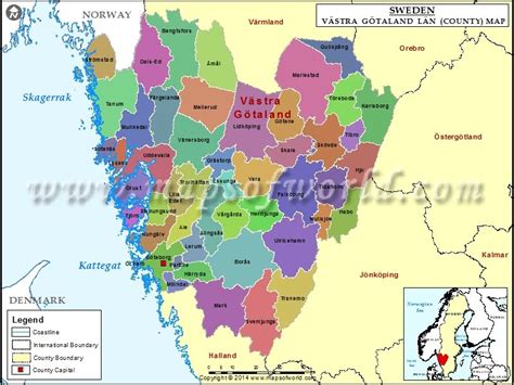 Vastra Gotaland Map | Vastra Gotaland County Map | Sweden map, County ...