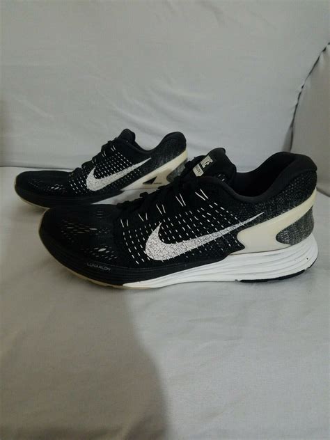 Nike Lunarglide 7 Lunarlon Running Shoes Size 8 Women's Black & White ...