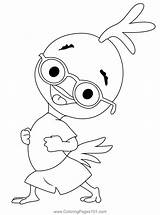 Running Chicken Little Coloring Page For Kids  Free sketch template