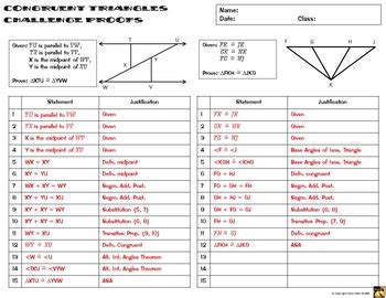 Congruent Triangles Proofs - Two Column Proof Practice and Quiz by Math Giraffe