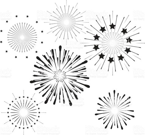 Fireworks icons set. Firework silhouette, black and white color.... | Firework tattoo, Fireworks ...