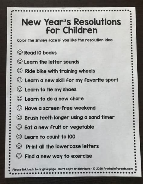 New Year's Resolutions with Kids | Free Printable - Printable Parents