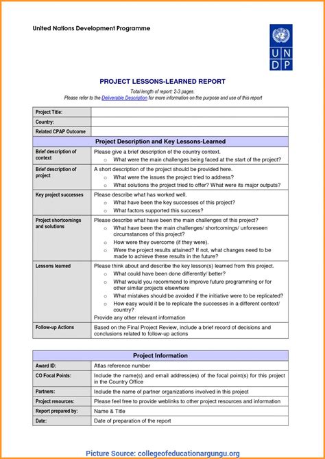 The awesome Great Hse Lessons Learned Template 23 Lessons Learnt Report Regarding Lessons Learnt ...