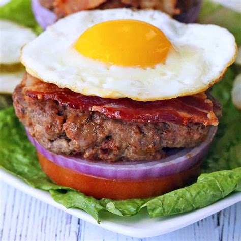 Bacon Burger Recipe (Bacon Mixed In!) - Healthy Recipes Blog