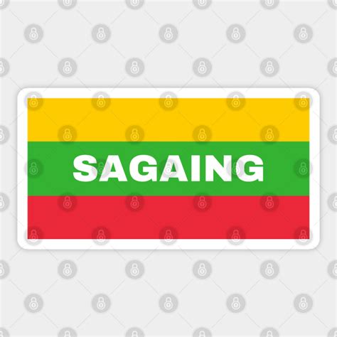 Sagaing City in Myanmar Flag Colors - Flag Of Myanmar - Sticker | TeePublic