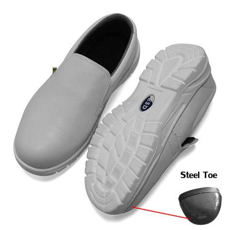 Cleanroom ESD Antistatic White Steel Toe Breathable Safety Shoe ESD Anti-Static Shoes