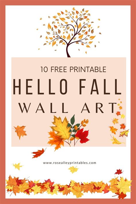 10 Free Printable Hello Fall Wall Art