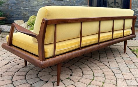 REFINISHED Mid Century Modern Daybed Sofa by A. Pearsall, NEW CUSHIONS