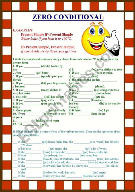 CONDITIONALS 1 - zero conditional - ESL worksheet by gosh85