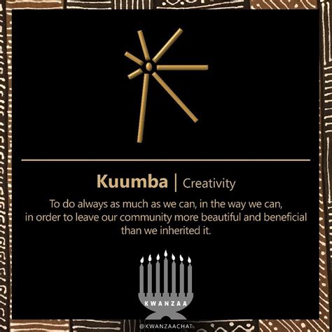 #Kwanzaa | Kuumba means Creativity!!!!!!🤝🏾 🏾 🏾👏🏾🙌🏾🙋🏾‍♀️👨🏾‍🏫👋🏾🎯🖤 | Kwanzaa principles, Happy ...