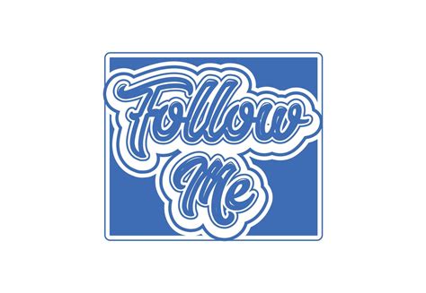 Follow me typography logo and sticker design 11731554 Vector Art at ...