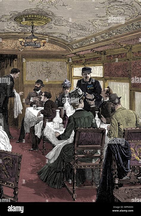 Dining car on the Orient Express, c1885. Artist: Unknown Stock Photo - Alamy