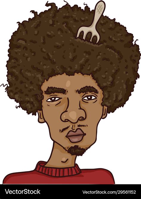 Cartoon avatar - african american man with afro Vector Image