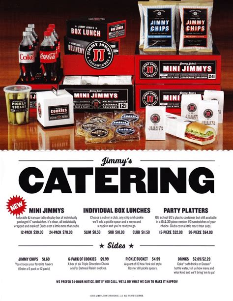 Jimmy Johns Catering Menu with Prices 2023