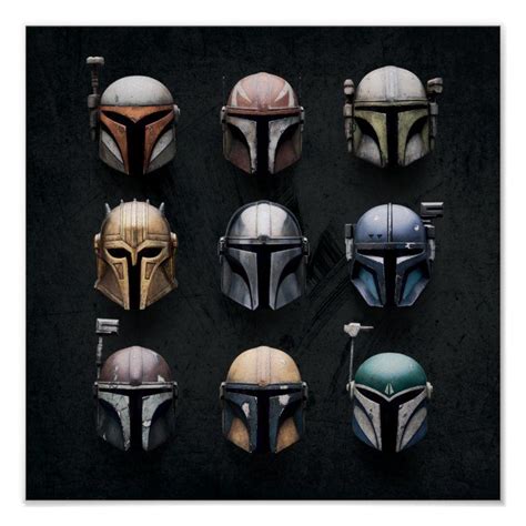 Mandalorians Helmets Poster | Zazzle | Star wars art, Star wars helmet, Star wars pictures