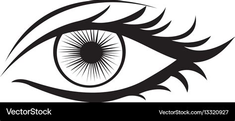 Monochrome silhouette with female eye Royalty Free Vector