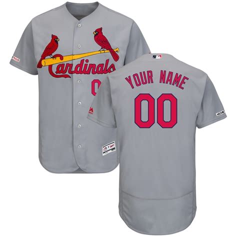 Men's St. Louis Cardinals Majestic Road Gray Flex Base Authentic ...