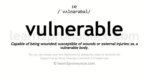 Vulnerable pronunciation and definition - YouTube