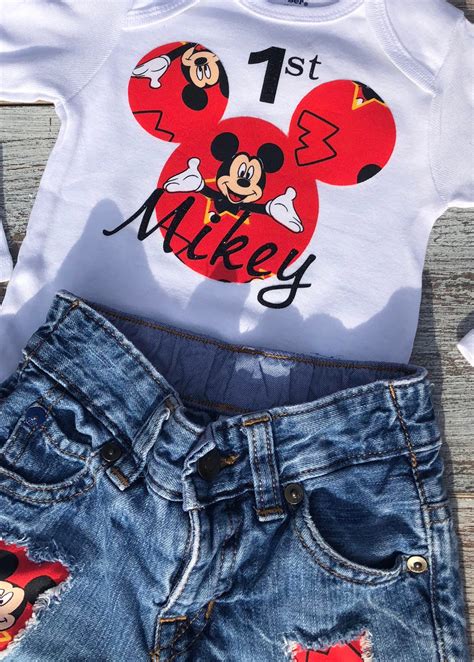 Mickey Mouse first birthday outfit Mickey Mouse onesie | Etsy