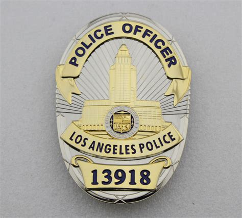 LAPD Los Angeles Police Officer Badge Solid Copper Replica Movie Props – Coin Souvenir