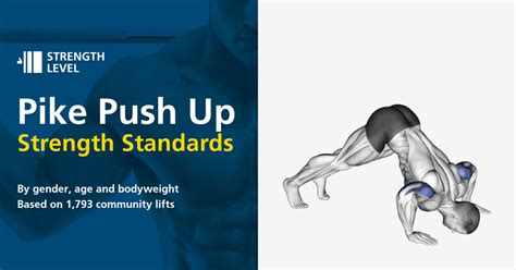 Pike Push Up Standards for Men and Women (lb) - Strength Level