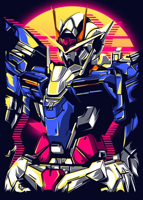 'PG Ooraiser Gundam Retro' Poster | art print by Fauzy Design | Displate | Gundam art, Gundam ...