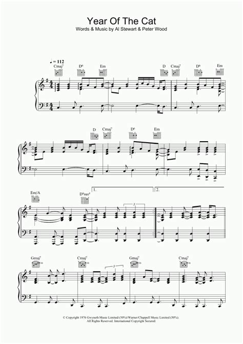 Year Of The Cat Piano Sheet Music | OnlinePianist