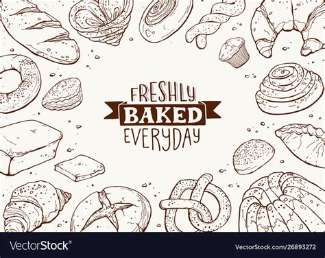 Fresh bread poster Royalty Free Vector Image - VectorStock