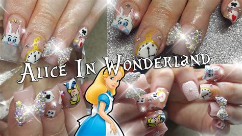 Alice In Wonderland Nail art Design | Nail Art - YouTube