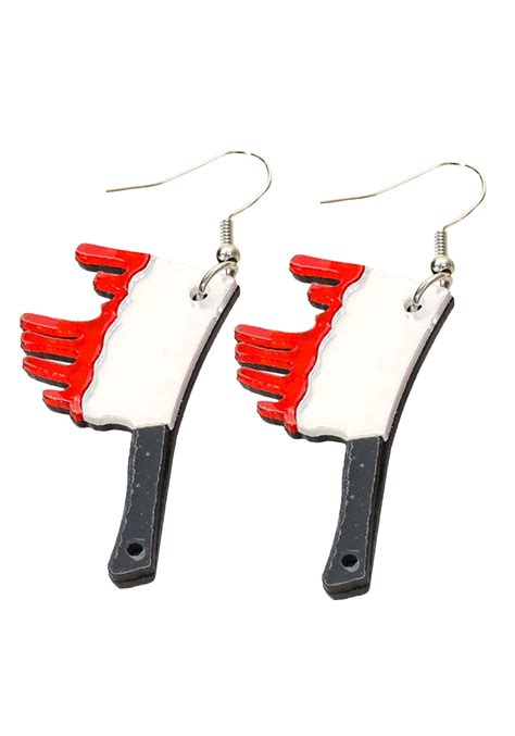 Bloody Butcher Knife Earrings | Halloween Accessories