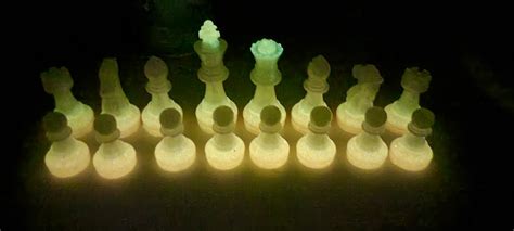 Blue and Orange Glow in the Dark Chess Set - Etsy