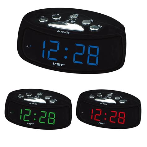 EU Plug 0.9 Inch Large Display LED Alarm Digital Clock Electronic ...