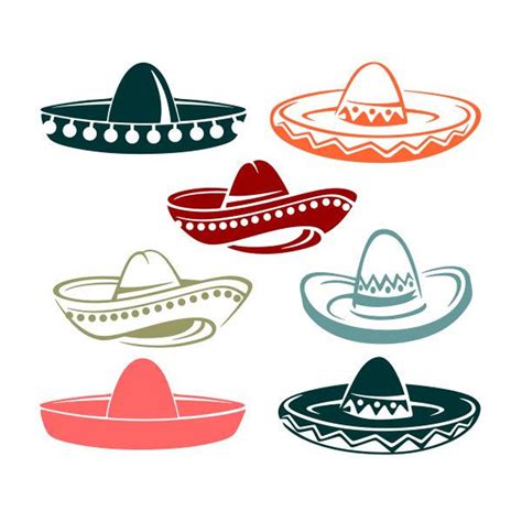 Sombrero Svg Mexico Fiesta Clip Art Cut File Silhouette Dxf Inspire ...