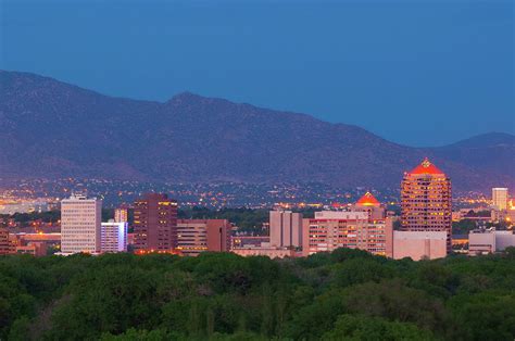 Albuquerque Skyline At Dusk by Davel5957