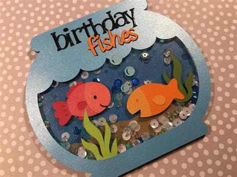 The Electric Poppy: Cricut - 'Birthday Fishes' Shaker Card