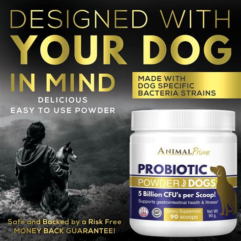 Probiotics for Dogs Powder PURE NATURAL Supplement from Animal Prime Premium Formula for Canine ...