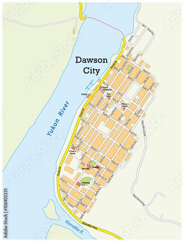 city map of dawson city yukon territory canada - Buy this stock vector and explore similar ...