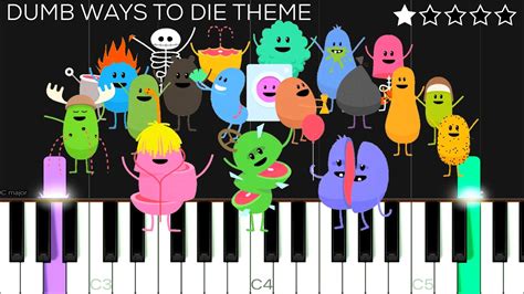 Dumb Ways To Die Theme | EASY Piano Tutorial Acordes - Chordify