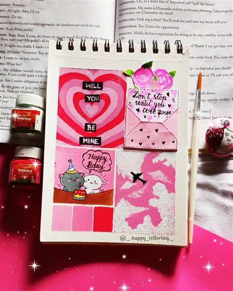 Pink Aesthetic Moodboard | Mini canvas art, Doodle art designs, Art ...