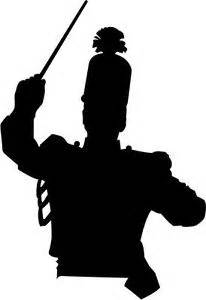 Drum Major Conducting Silhouette