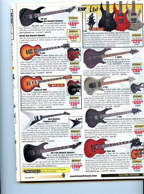 Scanned Vintage Graphics: Musician's Friend Catalog Guitars 2004