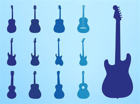 Guitar Silhouettes Set Vector Art & Graphics | freevector.com